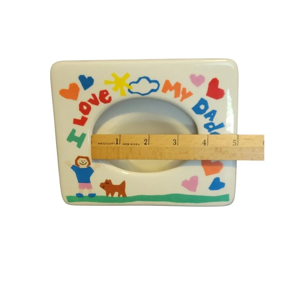 Russ Berrie I Love My Daddy Ceramic Picture Frame Marker/Crayon Style Writing